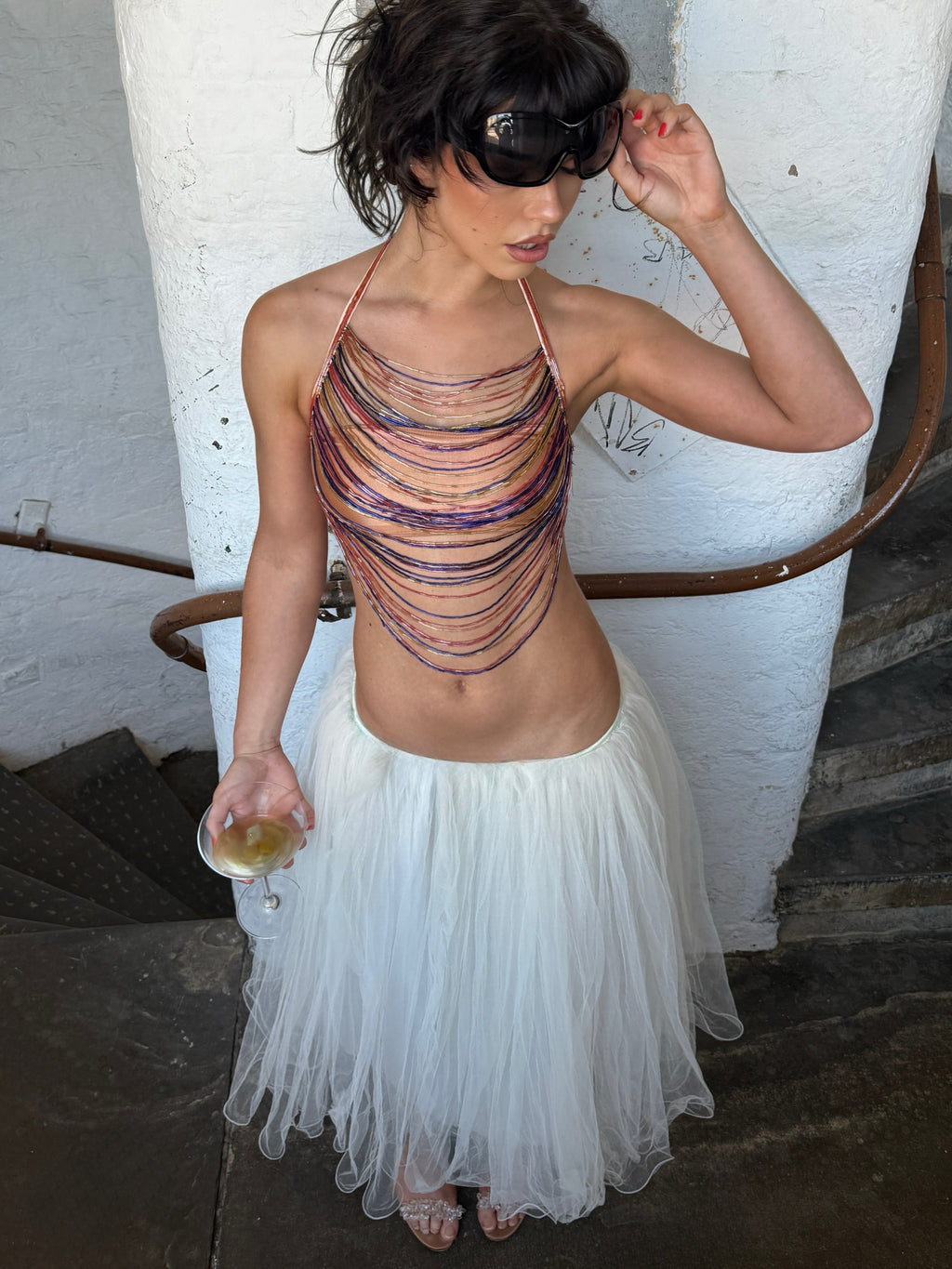 'Addison' Glass Beaded Top