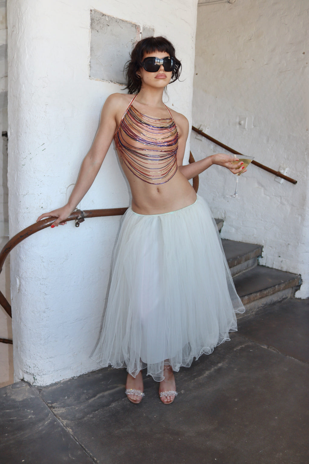 'Addison' Glass Beaded Top