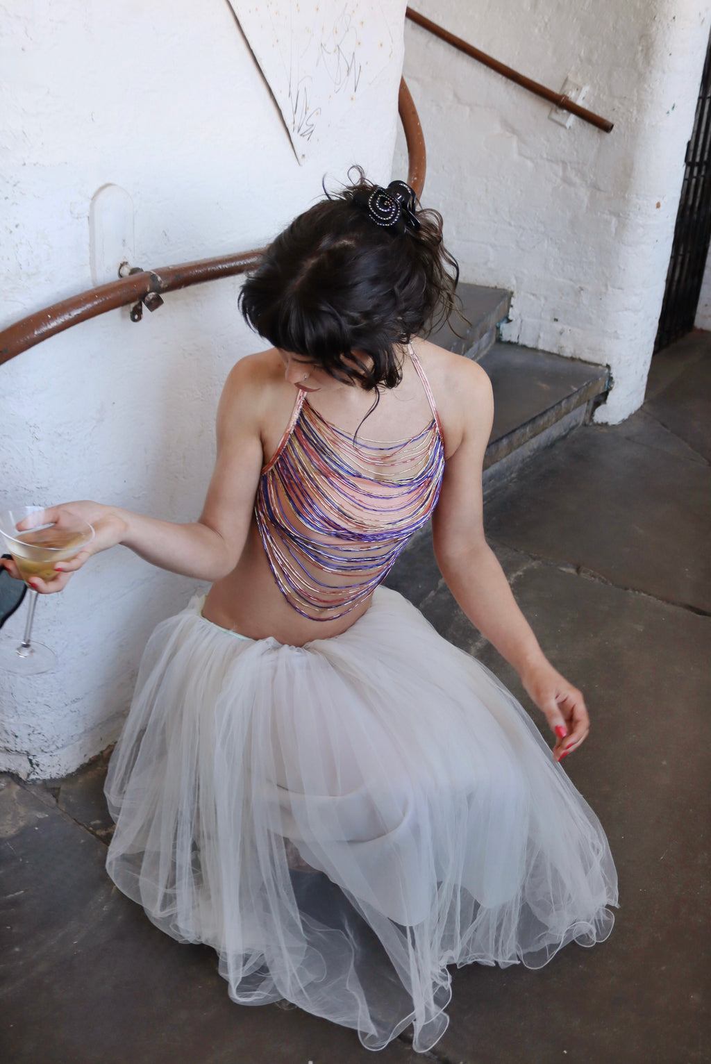 'Addison' Glass Beaded Top
