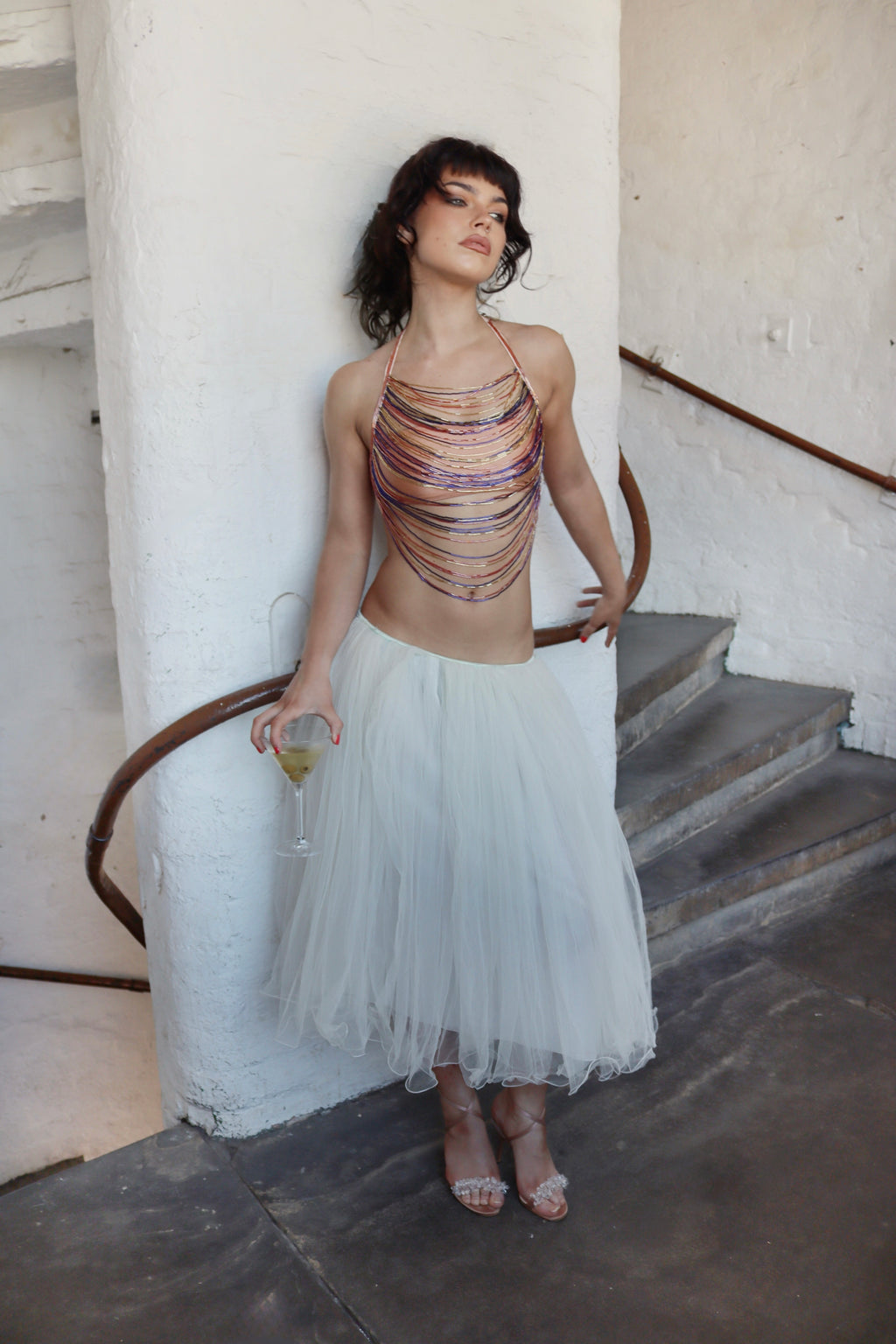 'Addison' Glass Beaded Top