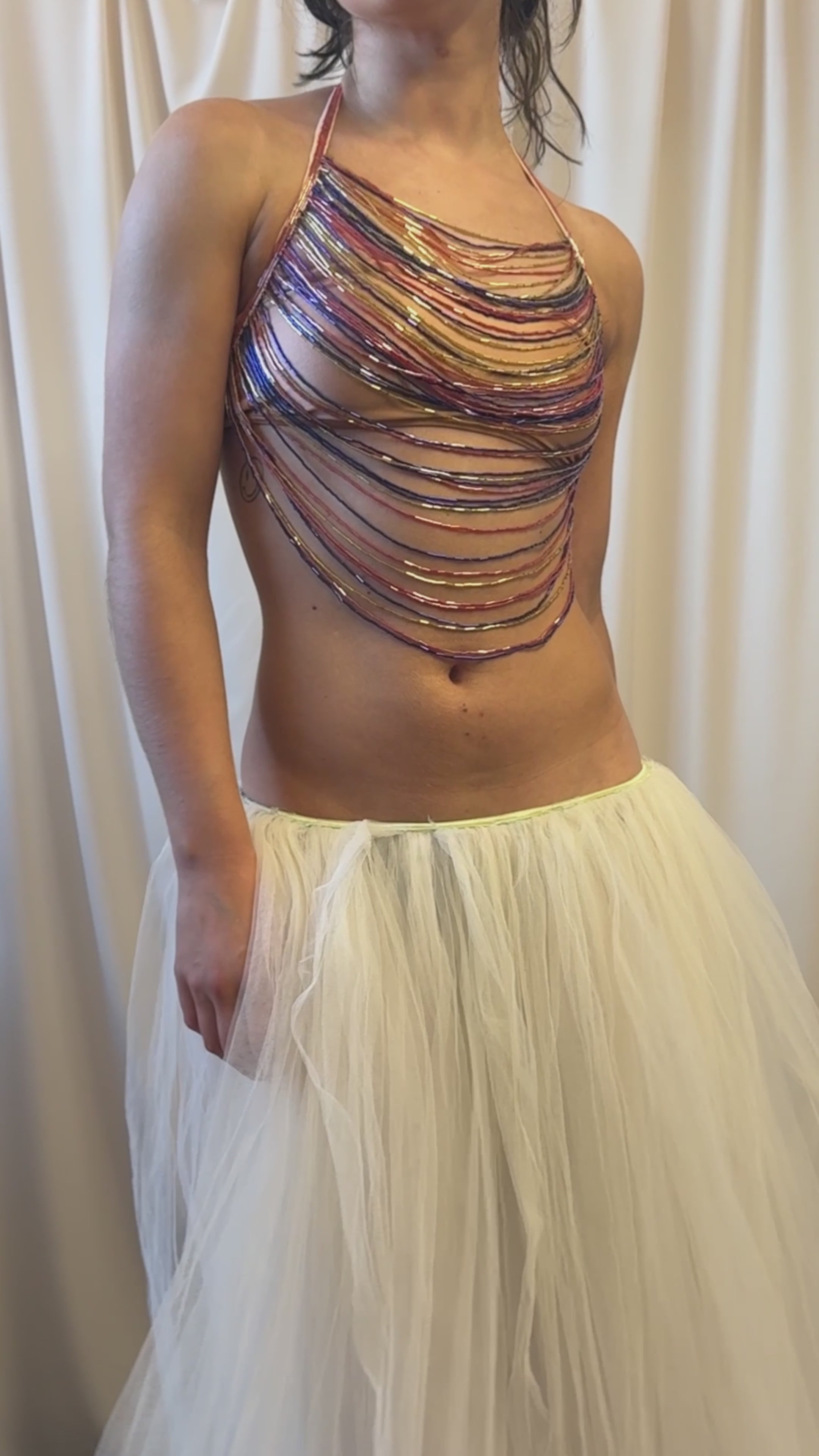 'Addison' Glass Beaded Top